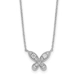 14k White Gold Diamond Butterfly 18in Necklace-WBC-PM8571-025-WA