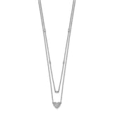 14k White Gold Double Strand Heart 18in Necklace-WBC-PM8572-021-WA