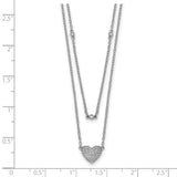 14k White Gold Double Strand Heart 18in Necklace-WBC-PM8572-021-WA