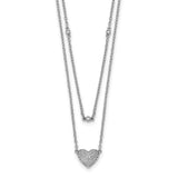 14k White Gold Double Strand Heart 18in Necklace-WBC-PM8572-021-WA