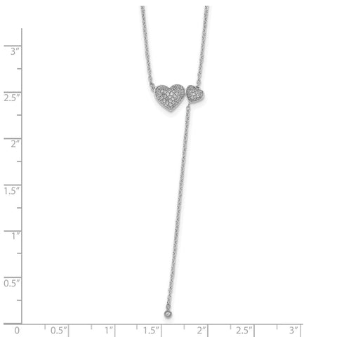 14k White Gold Two Hearts 18in Necklace-WBC-PM8573-025-WA