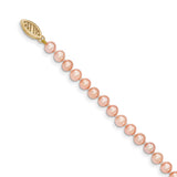 14k 4-5mm Pink Near Round Freshwater Cultured Pearl Necklace-WBC-PPN040-20