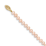 14k 5-6mm Pink Near Round Freshwater Cultured Pearl Necklace-WBC-PPN050-24