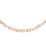 14k 5-6mm Pink Near Round Freshwater Cultured Pearl Necklace-WBC-PPN050-18