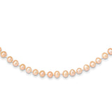 14k 5-6mm Pink Near Round Freshwater Cultured Pearl Necklace-WBC-PPN050-20