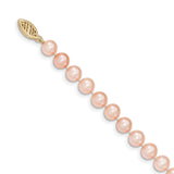 14k 6-7mm Pink Near Round Freshwater Cultured Pearl Necklace-WBC-PPN060-24