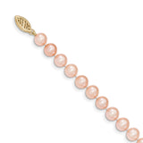 14k 6-7mm Pink Near Round Freshwater Cultured Pearl Necklace-WBC-PPN060-16