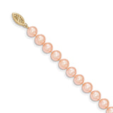 14k 7-8mm Pink Near Round Freshwater Cultured Pearl Necklace-WBC-PPN070-18