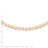 14k 7-8mm Pink Near Round Freshwater Cultured Pearl Necklace-WBC-PPN070-18