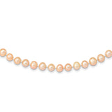 14k 7-8mm Pink Near Round Freshwater Cultured Pearl Necklace-WBC-PPN070-18