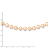 14k 8-9mm Pink Near Round Freshwater Cultured Pearl Necklace-WBC-PPN080-28