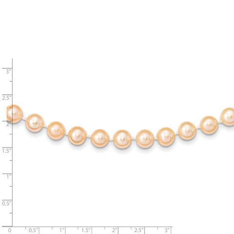 14k 8-9mm Pink Near Round Freshwater Cultured Pearl Necklace-WBC-PPN080-24