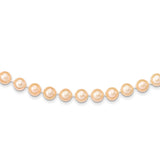 14k 8-9mm Pink Near Round Freshwater Cultured Pearl Necklace-WBC-PPN080-24