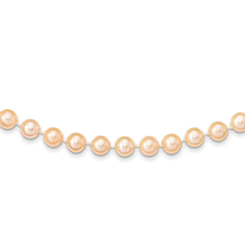 14k 8-9mm Pink Near Round Freshwater Cultured Pearl Necklace-WBC-PPN080-28