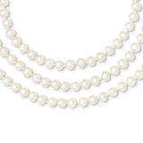 14k 6-7mm White Near Round FW Cultured Pearl 3-strand Necklace-WBC-PR10-18