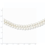 14k 5-6mm White Near Round FW Cultured Pearl 2-strand Necklace-WBC-PR17-18