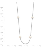 14K WG 4-5mm White Near Round FW Cultured Pearl 8-station Necklace-WBC-PR53-16