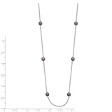 14K WG 4-5mm Black Near Round Freshwater Cultured Pearl 8-station Necklace-WBC-PR55-16