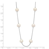 14K White Gold 6-7mm White Round FW Cultured Pearl 12-station Necklace-WBC-PR57-18