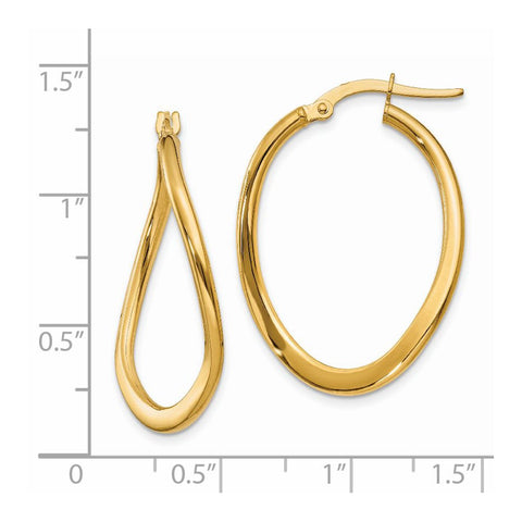 14k 2mm Polished Tapered Twist Hoop Earrings-WBC-PRE217