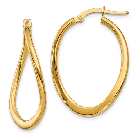 14k 2mm Polished Tapered Twist Hoop Earrings-WBC-PRE217