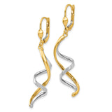 14K Two-tone Spiral Leverback Earrings-WBC-PRE305