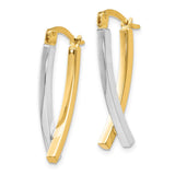 14K Two-tone Hinged Tube Earrings-WBC-PRE339