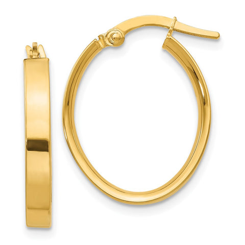 14K Oval Hoop Earrings-WBC-PRE556