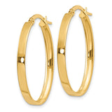 14K 3mm Oval Hoop Earrings-WBC-PRE557
