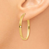 14K 3mm Oval Hoop Earrings-WBC-PRE557