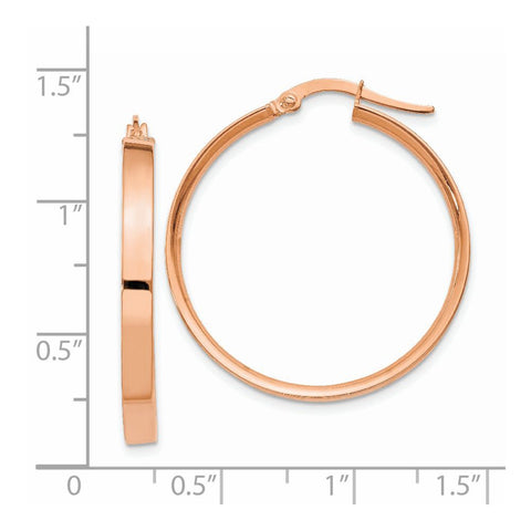 14K Rose Gold 3mm Large Hoop Earrings-WBC-PRE560