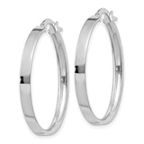 14K White Gold 3mm Large Hoop Earrings-WBC-PRE572