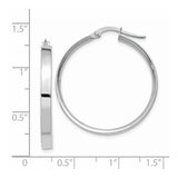14K White Gold 3mm Large Hoop Earrings-WBC-PRE572
