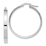 14K White Gold 3mm Large Hoop Earrings-WBC-PRE572