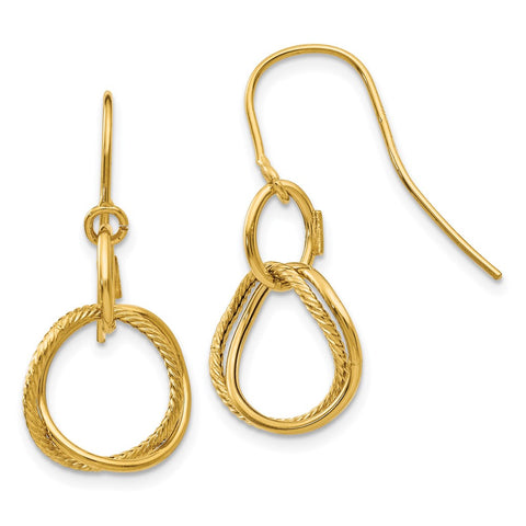 14K Small Twisted Circle Shepherd Hook Earrings-WBC-PRE876