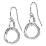 14K White Gold Small Twisted Circle Shepherd Hook Earrings-WBC-PRE877