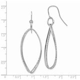 14K White Gold Twist Dangle Shepherd Hook Earrings-WBC-PRE913