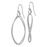 14K White Gold Twist Dangle Shepherd Hook Earrings-WBC-PRE913