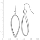 14K White Gold Twist Dangle Shepherd Hook Earrings-WBC-PRE913