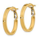 14k 3x20mm Polished Square Tube Round Hoop Earrings-WBC-PRE932