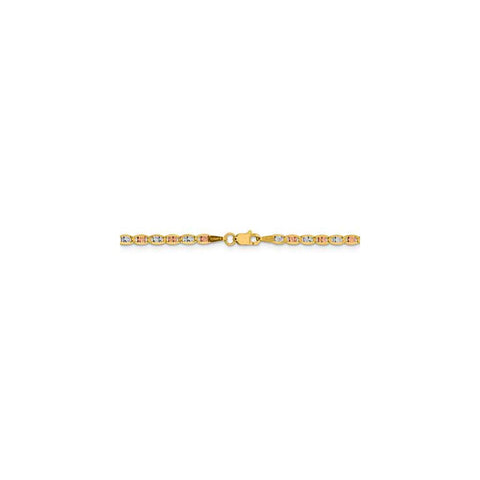 14k 2.75mm Tri-color Rose and White Rhodium PavÇ Valentino Chain-WBC-PVL060-24