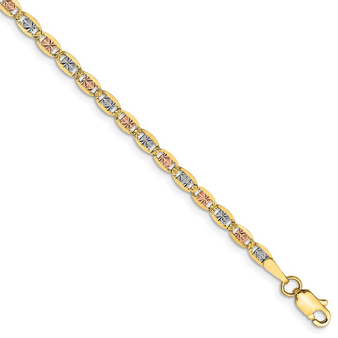 14k 2.75mm Tri-color Rose and White Rhodium PavÇ Valentino Chain-WBC-PVL060-8