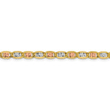 14k 4.65mm Rose and White Rhodium Tri-color PavÇ Valentino Chain-WBC-PVL100-24