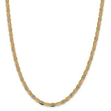 14k 4.65mm Tri-color Rose and White Rhodium PavÇ Valentino Chain-WBC-PVL100-20