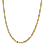 14k 4.65mm Rose and White Rhodium Tri-color PavÇ Valentino Chain-WBC-PVL100-22