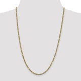 14k 3.2mm Semi-solid with Rhodium PavÇ Figaro Chain-WBC-PWC080-24