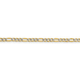 14k 3.2mm Semi-solid with Rhodium PavÇ Figaro Chain-WBC-PWC080-20