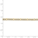 14k 3.2mm Semi-solid withRhodium PavÇ Figaro Chain-WBC-PWC080-8