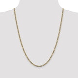 14k 3.2mm Semi-solid with Rhodium PavÇ Figaro Chain-WBC-PWC080-24