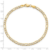 14k 3.2mm Semi-solid withRhodium PavÇ Figaro Chain-WBC-PWC080-8